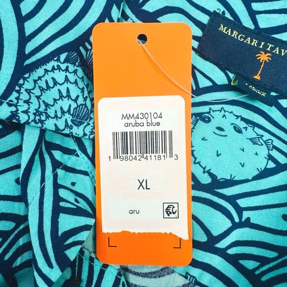 Margaritaville Aruba Blue Button-Down Shirt - Size XL - Picture 4 of 5